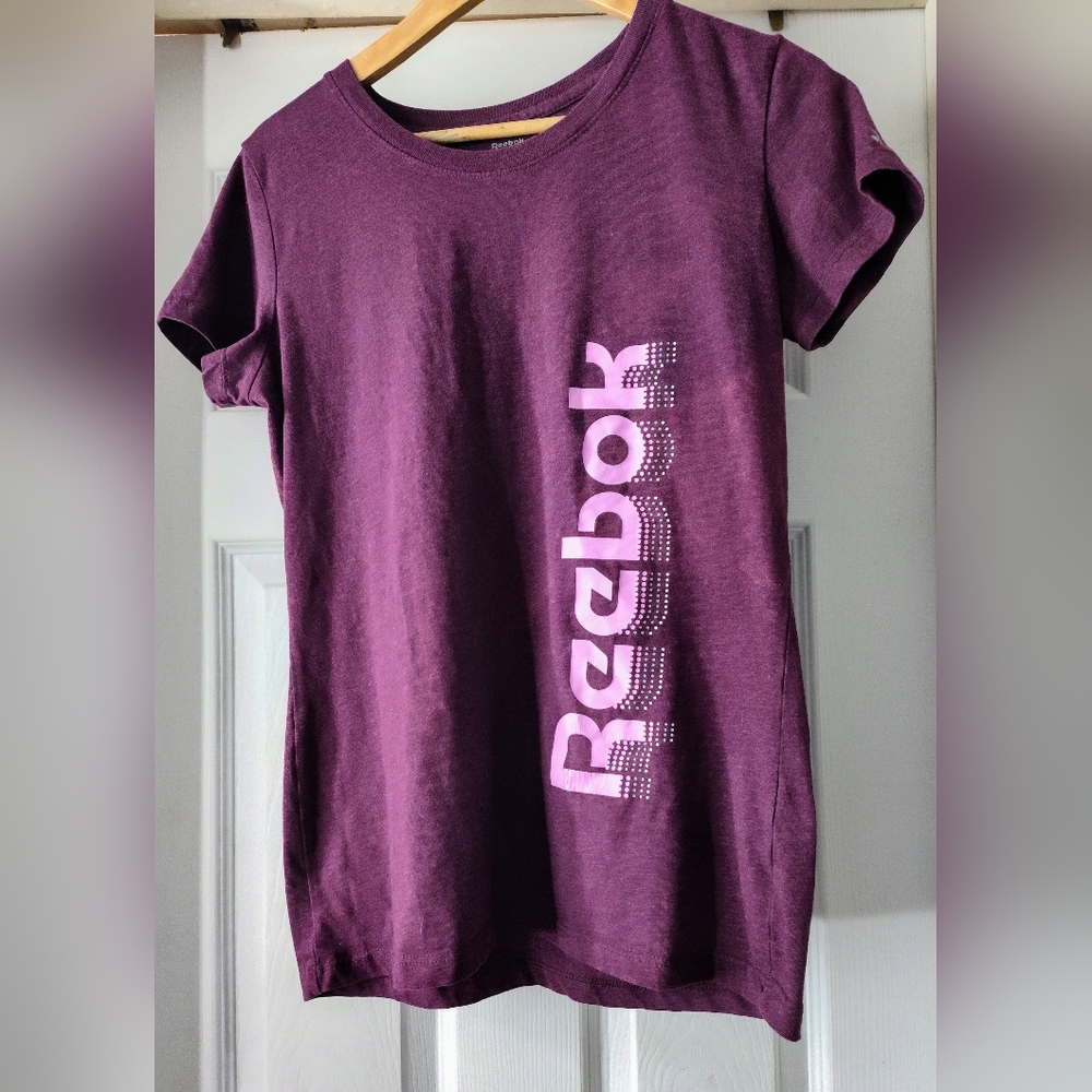 Reebok purple with pink lettering T-shirt size Medium
